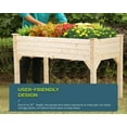 thumbnail image 3 of FDW 48x24x30in Elevated Raised Wood Planter Garden Bed Box Stand for Backyard, Patio，Natural, 3 of 7