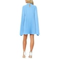 thumbnail image 3 of INSPIRE CHIC Chiffon Dresses for Women's Loose Flowy Cloak Sleeve Cape Pleated Dress 2XL Blue, 3 of 6