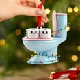 thumbnail image 5 of Unique Christmas Toilet Acrylic Ornament, Toilet Santa Hat Keepsake, Humor Bathroom Decor or Christmas Tree Decor, Custom Toilets Xmas Holiday Shaped Ornament Gift For Friends, 5 of 9