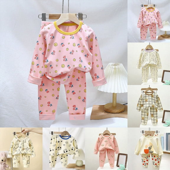 Girls Pajamas Kids Soft Cute Cotton Long Sleeve 2 Piece Stretchy Snug Fit Pjs Set For Girls,6-12 Months 12-24 Months 2t 3t 4t 5t 6t 7t 8t 9t Children(Yellow,8-9 Years)