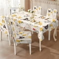 thumbnail image 2 of TSOVTHRID Rooster Chicken Rose Print Table Cloth with Dining Chair Slipcovers Set Rectangle Tablecloth Stretchable Anti-Dust Chair Protector Cover Kitchen Decor, 5 Pcs, 2 of 7