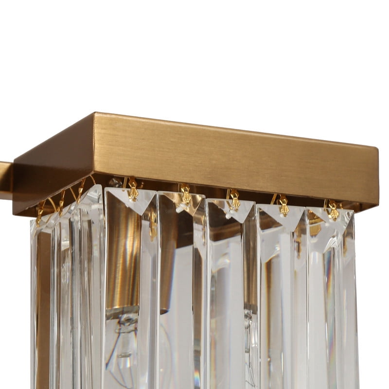 LNC 3-Light Bathroom Vanity Light with Crystal Design,Modern Polished Gold Finishes