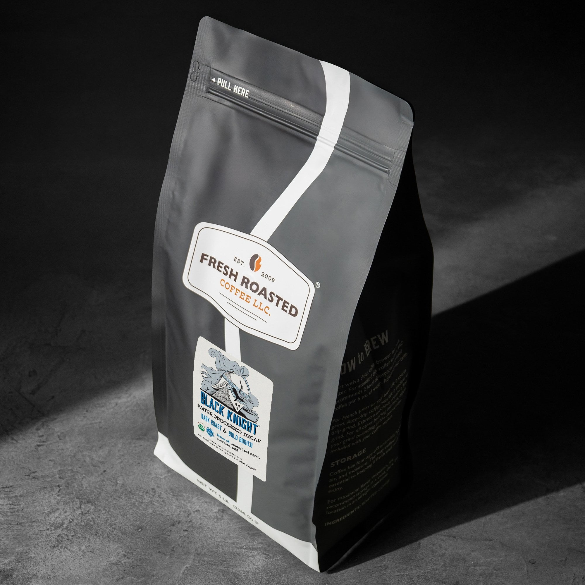 Fresh Roasted Coffee, Organic Black Knight Decaf Coffee, Dark Roast, Drip Ground, 32 oz 2 lbs