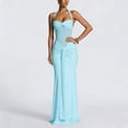 thumbnail image 4 of JGGSPWM Women's Halter Neck Ruched Bodycon Party Evening Gown Maxi Dress Elegant Fashion Mesh Panel Dress with Backless Blue M, 4 of 5