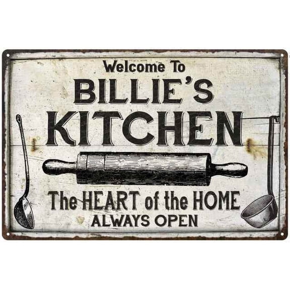 BILLIE'S Kitchen Farmhouse Sign Gift 8x12 Metal 108120033281
