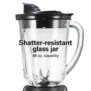 Hamilton Beach Wave Action Smoothie Blender, 48 oz Glass Jar 800 W 12-Function Countertop Blender for Kitchen, Black