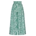 thumbnail image 4 of Lilgiuy Women High Waist Pants Vintage Print Stylish Floral Printing Waist Tie Wide-Leg Pants for Beach Hawaii Vacation, 4 of 5