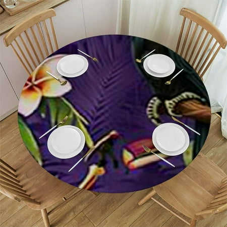 

SHERONV Toucan Flowers Round Table Cover Stain Resistant Washable Indoor Outdoor Tablecloth Kitchen Dining Wedding Parties 100% Polyester Full Width Single-Sided Printing Tablecloths 42 -46