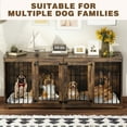 thumbnail image 4 of NARTRU 70.9" Large Double Dog Crate Kennel Furniture with Trays and Divider for Dogs Indoor, Rustic Brown, 4 of 8