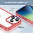 thumbnail image 4 of Case for iPhone 14 Pro Max Case Slim Dropproof [Defend from Drop/Scratch/Slip/Fingerprint] Clear Acrylic Hard Back Soft TPU Bumper Hybrid Phone Cover for iPhone 14 Pro Max-Red, 4 of 16