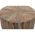 thumbnail image 5 of DecMode Brown Reclaimed Wood Starburst Handmade Pinwheel Drum Living Room Coffee Table with Colorful Painted Accents, 38" x 38" x 16", 5 of 15
