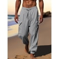 thumbnail image 3 of xiaxaixu Men Cargo Pants, Elastic Waist Drawstring Solid Loose Casual Pants Trousers with Pockets, 3 of 7