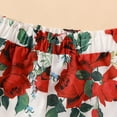 thumbnail image 6 of 2pcs Toddler Girls Clothes Bowknot Design Camisole and Floral Print Shorts Outfit Set, Red, 3 Years, 6 of 6