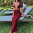 thumbnail image 2 of Traje de baño de tres piezas de bikini cómodo de nailon de color sólido para mujer Traje de baño de tres piezas para mujer OAVQHLG3B Store  lin121212, 2 of 4