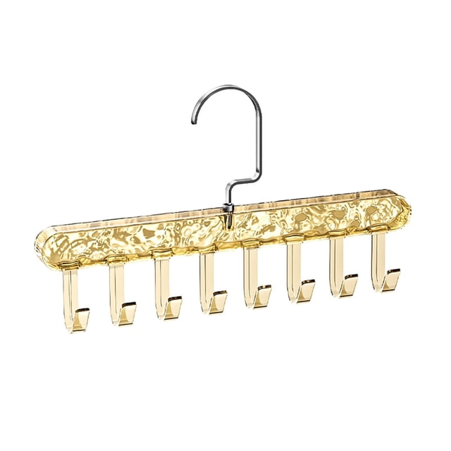 Lipstore Coat Rack with Multiple Hooks, Belt Hanger, Tie Rack Hanging Organizer, Tank Top Transparent Gold