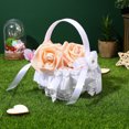 thumbnail image 5 of KAKOWELY Cesta de flores para niña de las flores, decorada con perlas de boda, cesta de flores con asa, accesorio de recuerdo para fiesta de bodas, 5 of 5