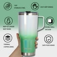 thumbnail image 4 of AQUAPHILE 40oz Tumbler with Handle, Double Walled Insulated Coffee Cup with Leak-proof Lid and Straw, Stainless Steel Travel Mug for Hot or Cold Drinks(Green/Blue), 4 of 5