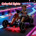 thumbnail image 2 of Holaki 12V Electric Go Kart for Kids, Battery Powered Ride on Toy with Adjustable Seat, Music, LED Lights, EVA Wheels & Forward/Reverse Driving, Red, Ages 3-6, 2 of 9
