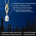 thumbnail image 2 of Gem Stone King 14K Yellow Gold White Created Sapphire and Lab Grown Diamond Pendant Necklace for Women | 1.14 Cttw | Gemstone September Birthstone | Pear Shape 8X5MM | With 18 inch Chain, 2 of 6