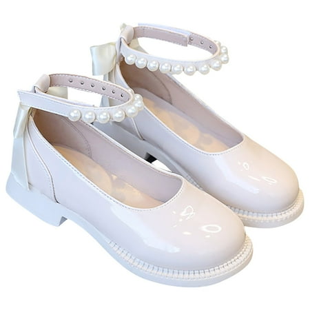 NOLDARES Girl s Flats Mary Jane Shoes Ballet Shoes  Sparkle Princes Shoes Partys Wedding Dress Shoes Ballerinas for Little/Big Kids(White 11-11.5Years)