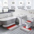 thumbnail image 5 of Red Gray Ombre Bath Mat 3 Piece Bathroom Rug Set, Modern Gradient Abstract Art Non Slip Bath Rug Contour Mat and Toilet Lid Cover, Absorbent Shower Mats Soft Bath Rugs and Mats Sets, 5 of 8