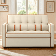thumbnail image 6 of CHITOOMA 3 in 1 Pull Out Sofa Bed with Adjustable Backrest, 70" Convertible Loveseat Sleeper Couch with Charging Port, Side Pockets & Cylinder Pillows for Living Room Apartment, White, 6 of 12