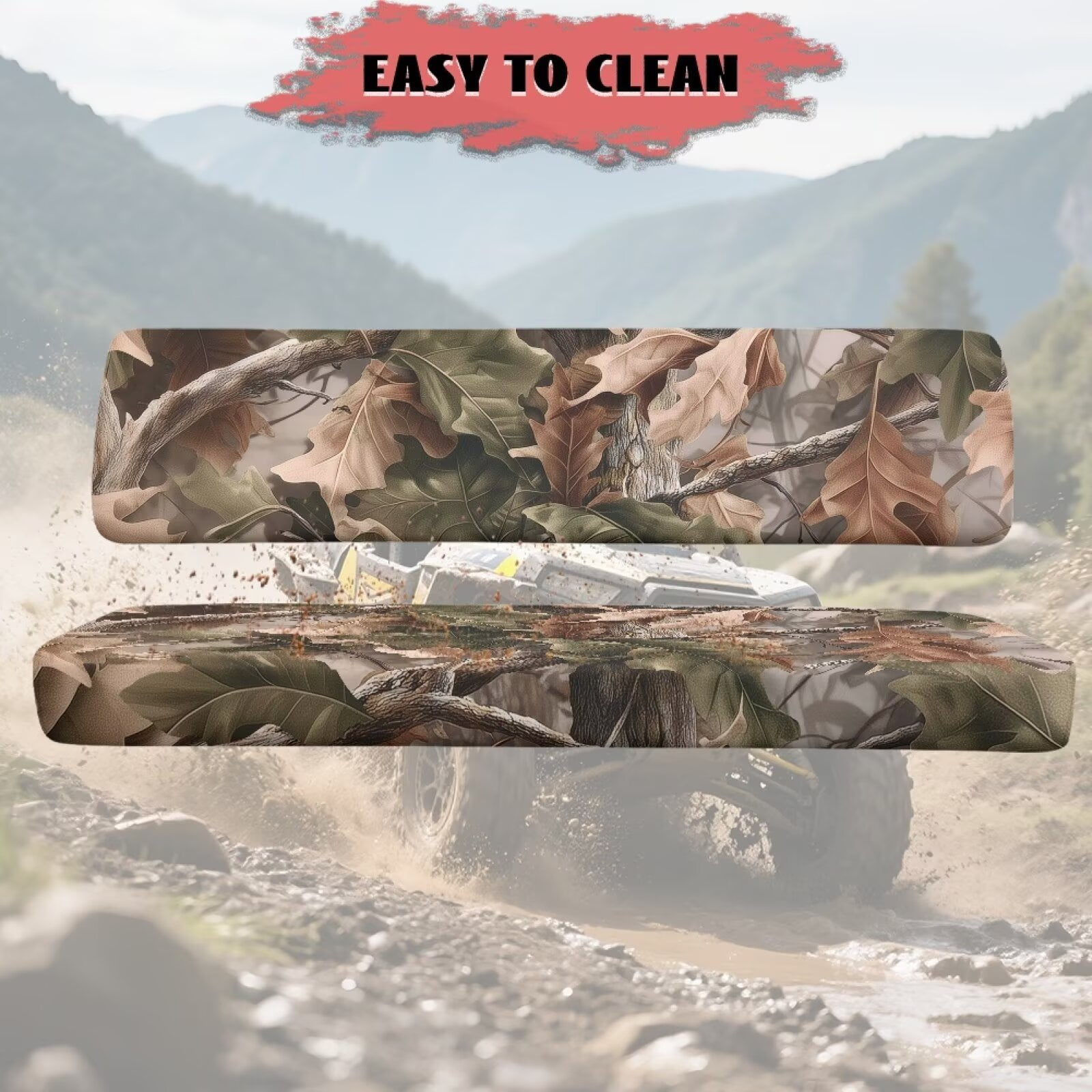 Uorisanigo UTV Seat Cover Non-Slip Camo Hunting Forest Mule Seat Cover Covers Universal UTV Bench Seats Covers Accessories Fit for Kawasaki Mule 4010 4x4 Diesel 2009-2013
