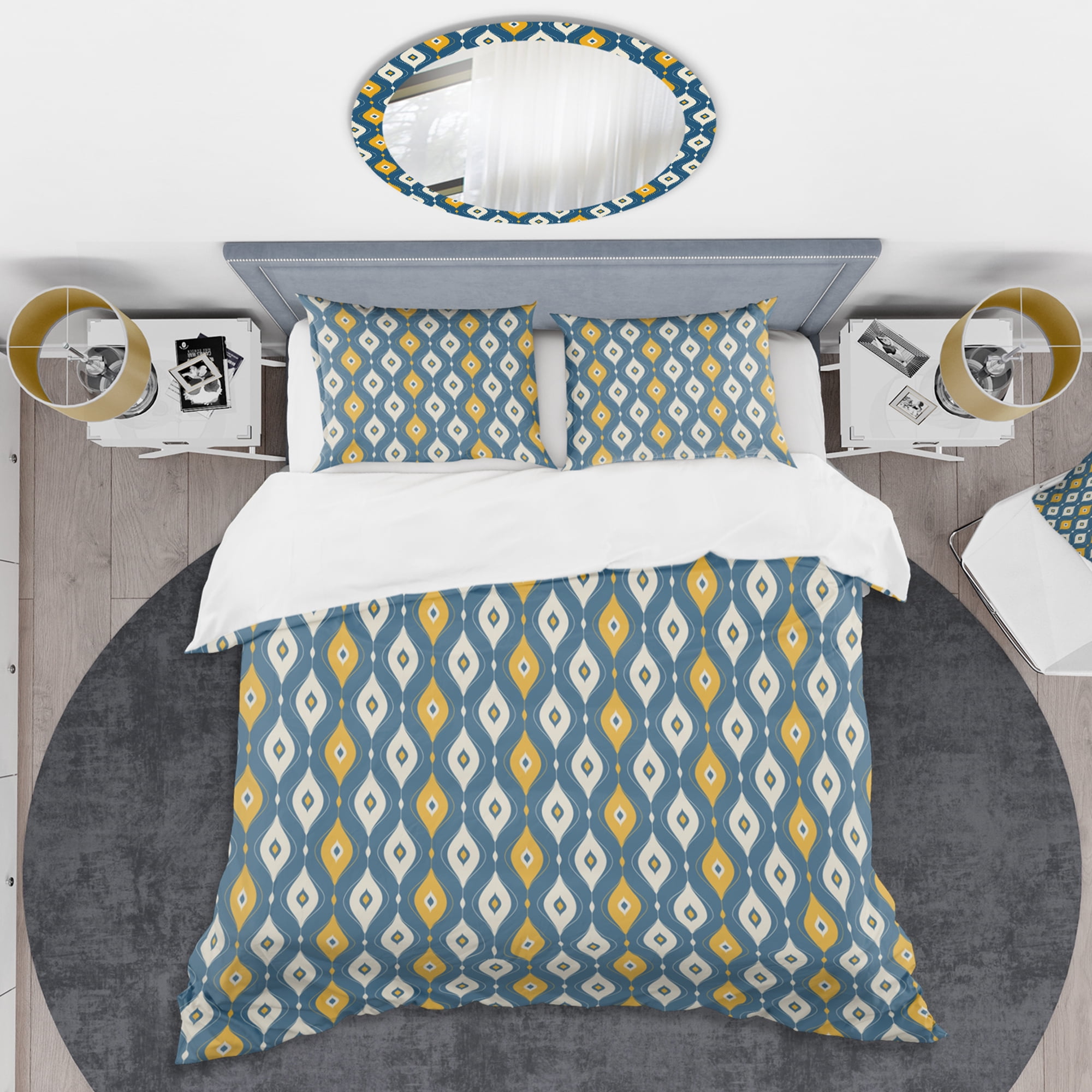 Designart 'Retro Abstract Pattern II' Mid-Century Modern Duvet Cover Set