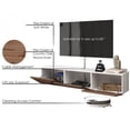 thumbnail image 5 of Atelier Mobili Floating TV Stand, TV Stand up to 75 inch TV, Floating TV Stand Wall Mounted, Floating Entertainment Center, TV Stands for Living Room-Color:Glossy White & Country Oak, 5 of 6
