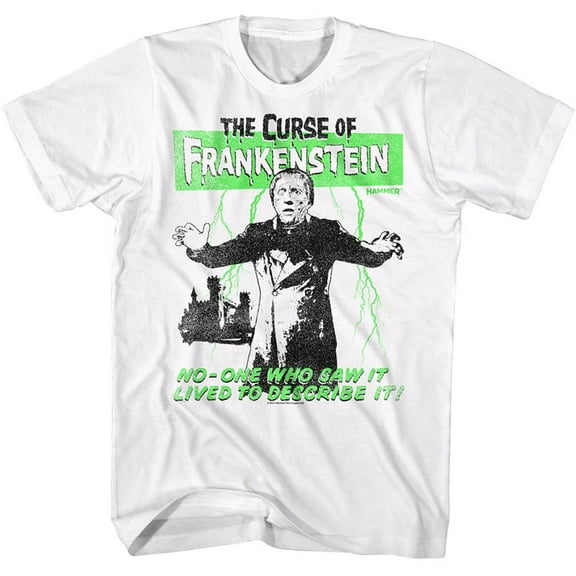 Hammer Horror Curse of Frankenstein White Adult T-Shirt