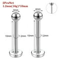 thumbnail image 5 of QQTDFG 2Pcs Stainless Steel Labret Lip Ring Helix Earring Lip Piercing Jewelry 6/8/10mm-1.2mm(16g)*6mm, 5 of 9