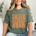 thumbnail image 4 of Golden Hour Block Distressed - Women's Garment Dyed Graphic T-Shirt, 4 of 10