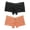 Black-Peach, variant on Cheeky Boy Shorts Panty (Women's), 2 Pack