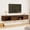Walnut Brown, variant on 71" Floating TV Stand with Power Outlet, Farmhouse Wall Mounted Entertainment Center for 75 inch TV, Floating Media Console Shelf with Sliding Barn Doors for Living Room, Bedroom, Rustic Brown
