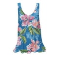 thumbnail image 2 of Hauts d'Été pour Femmes 2025, Débardeurs Amples Tendance à Imprimé Floral Col Rond Blouse en Chiffon Sans Manches Décontractée, 2 of 5