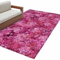thumbnail image 2 of Area Rug for Living Room, Pink Cherry Blossom Non-Slip Indoor Large Carpet for Bedroom/Dining Room, Spring Flowers Modern Abstract Art Washable Low-Profile Rectangle Floor Mat Runner Rugs - 3 x 5 Ft, 2 of 7
