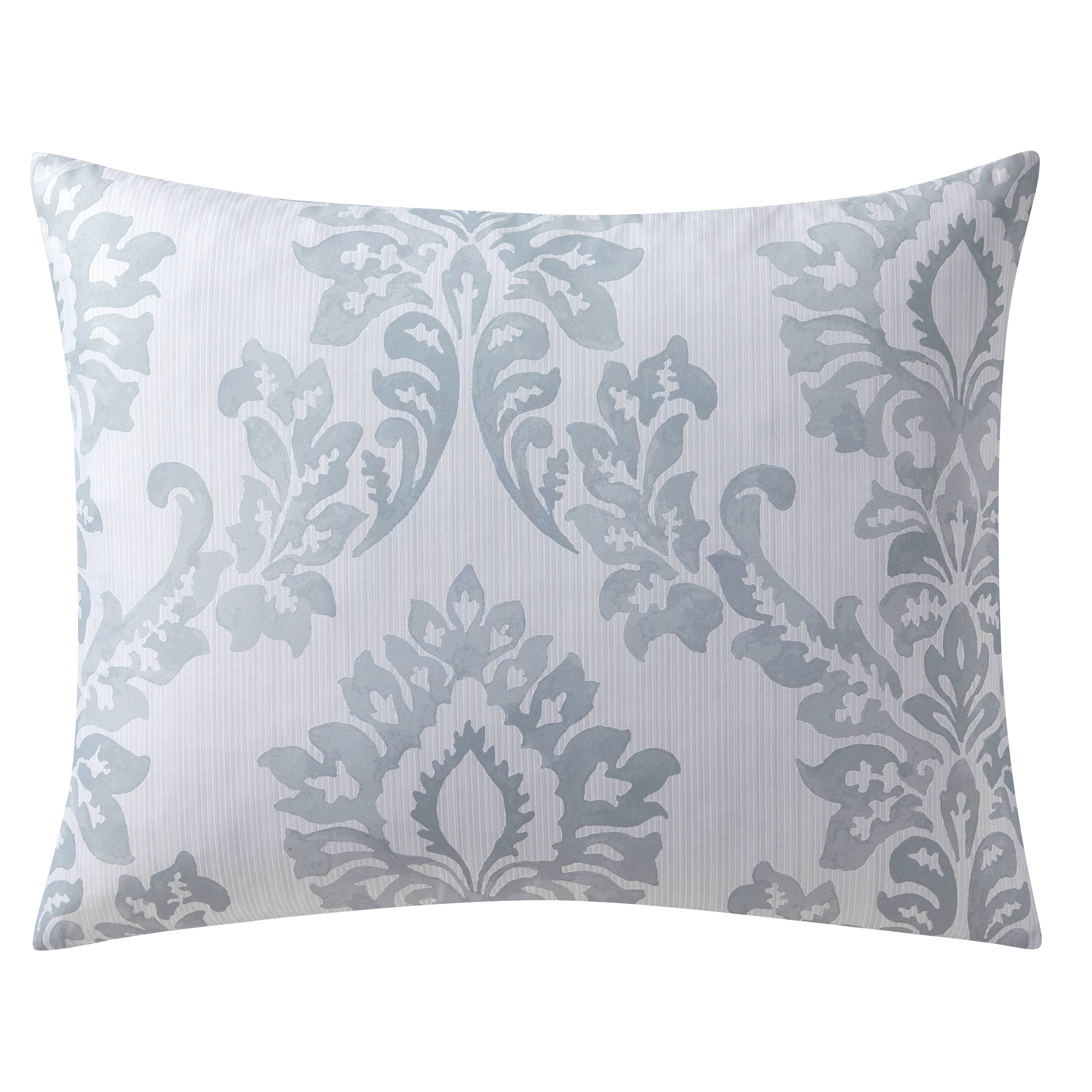 Mainstays Gray Pinstripe Damask 8-Piece Bed-in-a-Bag Bedding Set with Sheet Set, Queen