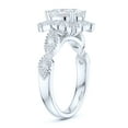 thumbnail image 4 of Sterling Silver Vintage Milgrain 2CT Simulated Oval Cut Diamond Promise Ring Halo Engagement Ring (4.5), 4 of 6
