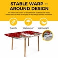 thumbnail image 4 of Red Christmas Table Cloths for 4 Foot Rectangle Tables, Snowman Gifts Xmas Tree Snowflake Winter Patio Waterproof Elastic Fitted Tablecloths, Washable Rectangular Table Cover for Camping, 4 of 8