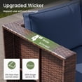 thumbnail image 3 of POTEBAN 6-Piece Space-Saving Patio Furniture Set, All Weather Brown Wicker Rattan Sectional Sofa with 2 Ottomans, Outdoor Conversation Set for Garden, Backyard, Navy Blue Cushions, 3 of 9