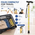 thumbnail image 3 of Folding Cane for Men & Women, Adjustable Height Lightweight Aluminum Walking Stick with Ergonomic Handle & Non-Slip Tip, Collapsible Travel Cane for Seniors, Elderly & Injured, 3 of 9