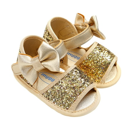 

Luckinbaby Baby Girls Sandals Sequin Princess Shoes with Bow Headband