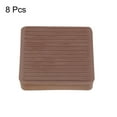 thumbnail image 3 of Furniture Pad, 8Pcs 2.5''x2.5'' Square Rubber Non-slip Caster Cup with Anti-slip Strip for Hardwood Floor (Brown), 3 of 5