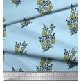 thumbnail image 3 of Soimoi Poly Georgette Fabric Leaves & Floral Block Fabric Prints by Yard 52 Inch Wide, 3 of 3