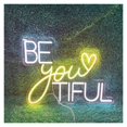 thumbnail image 1 of Letrero De Neón Be You Tiful Con Luz LED Regulable Para Decorar Paredes De Dormitorios, Tiendas, Salones De Belleza, Apartamentos, 42cmx30cm, 1 of 2