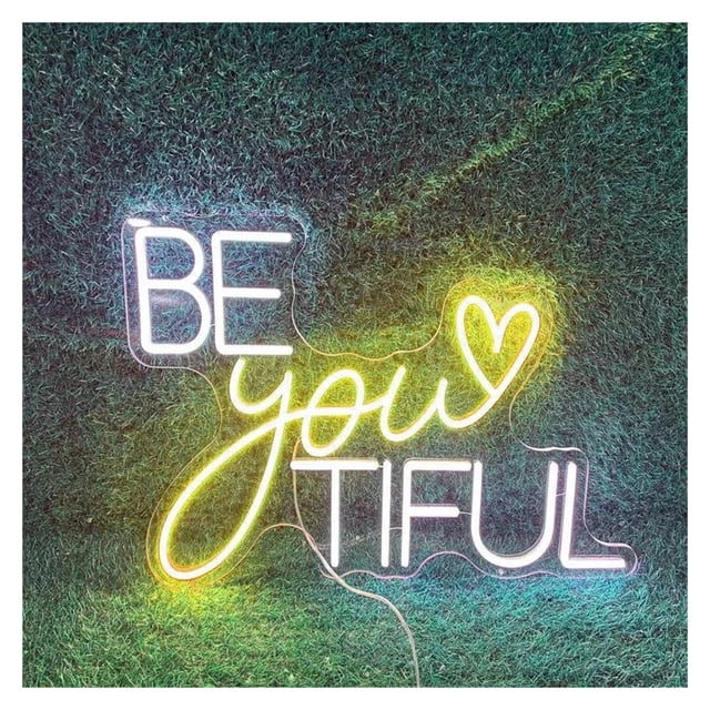 Letrero De Neón Be You Tiful Con Luz LED Regulable Para Decorar Paredes De Dormitorios, Tiendas, Salones De Belleza, Apartamentos, 42cmx30cm