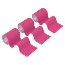Uxcell 5.5 Yard x 4 inch Kinesiology Tape, 3 Roll Adhesive Cotton Sports Muscle Support Tapes Waterproof Elastic Tape, Pink