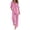 Pink, variant on Women's Linen 2 Piece Outfits Short Sleeve Top Wide Leg Trouser Pants Suits Summer Casual Dressy Linen Sets Pink,3XL