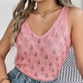 thumbnail image 7 of ATOYSOY Women's Relaxed Casual Shirts Slim Knitted Basic Tank Tops Solid Color Blouses Summer Clearance Sleeveless Pullovers Workout V Neck Button Tees Activewear Fashion Pink XL, 7 of 7
