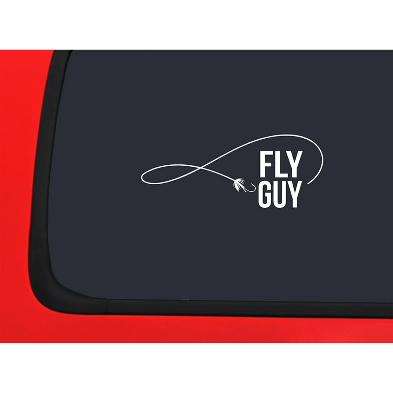Car Sticker Fly Guy Fly Fishing Outdoors Hobbies Activities Recreation Car  Window Decal Sticker White 7 Inch